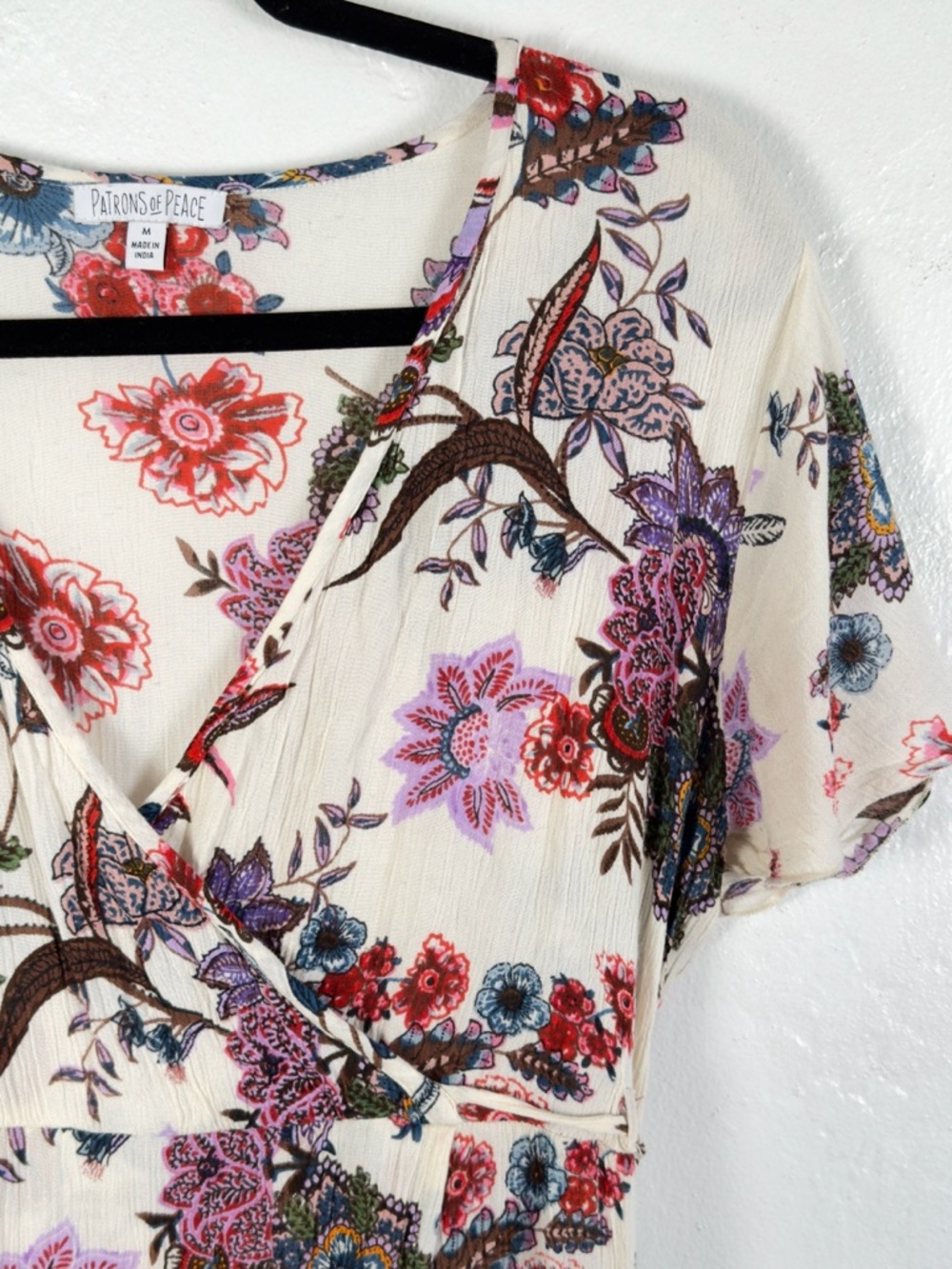 Patrons of Peace Cream Floral Maxi Dress Size M - Picture 8 of 12